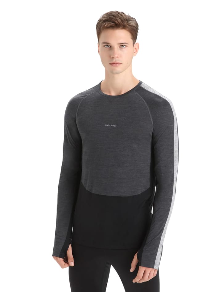 Icebreaker Men's 125 Zoneknit™ Long Sleeve Crewe JET HTHR/BLK/METRO H/CB Icebreaker