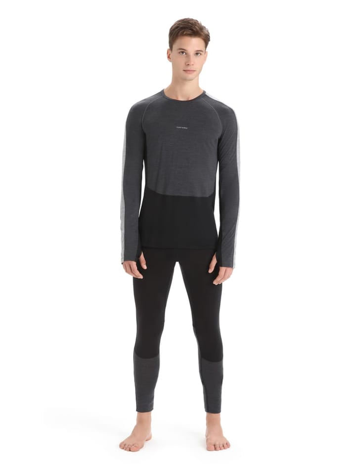 Icebreaker Men's 125 Zoneknit™ Long Sleeve Crewe JET HTHR/BLK/METRO H/CB Icebreaker