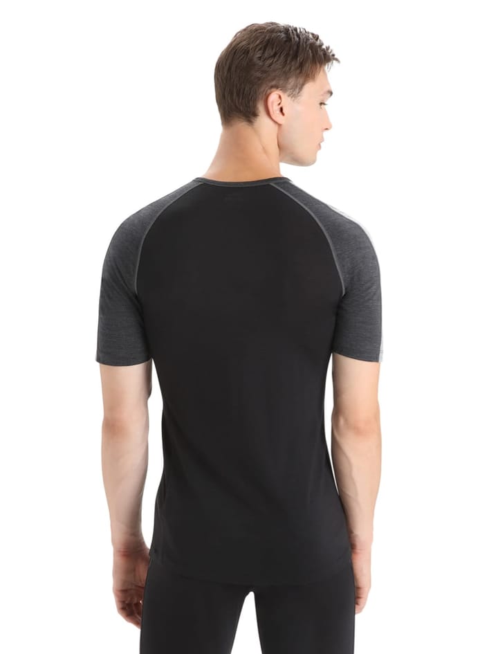 Icebreaker Men's 125 Zoneknit™ Short Sleeve Crewe JET HTHR/BLK/METRO H/CB Icebreaker