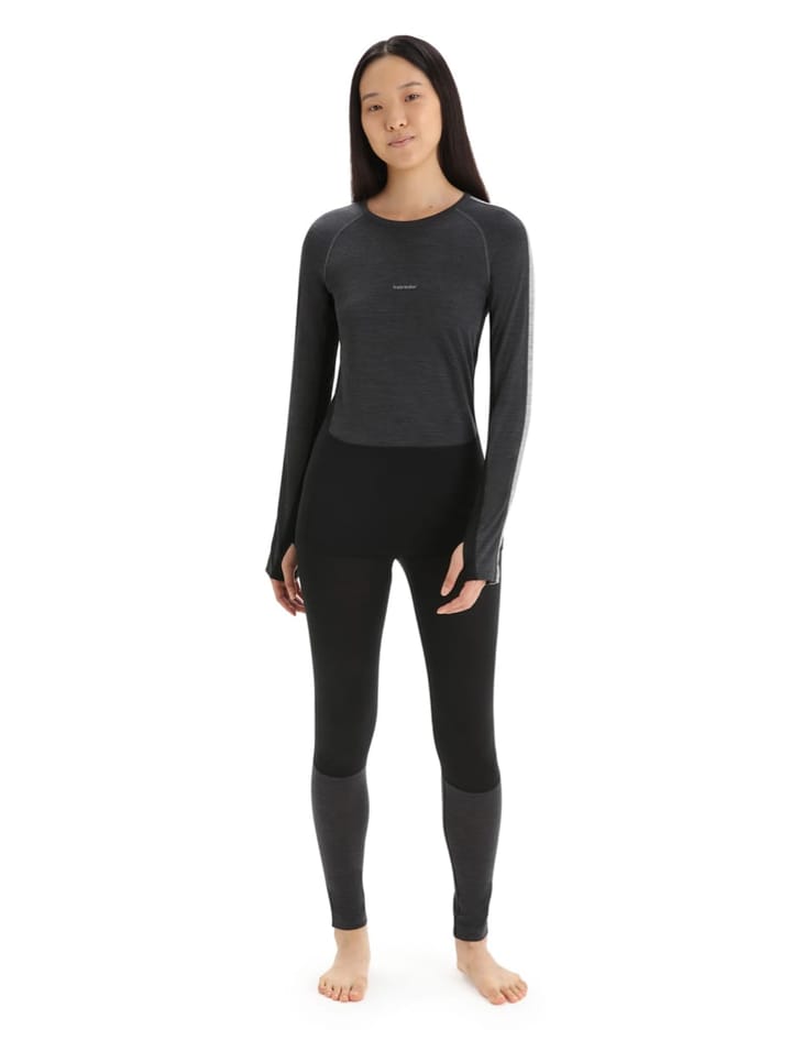 Icebreaker Women's 125 Zoneknit™ Long Sleeve Crew JET HTHR/BLK/METRO H/CB Icebreaker