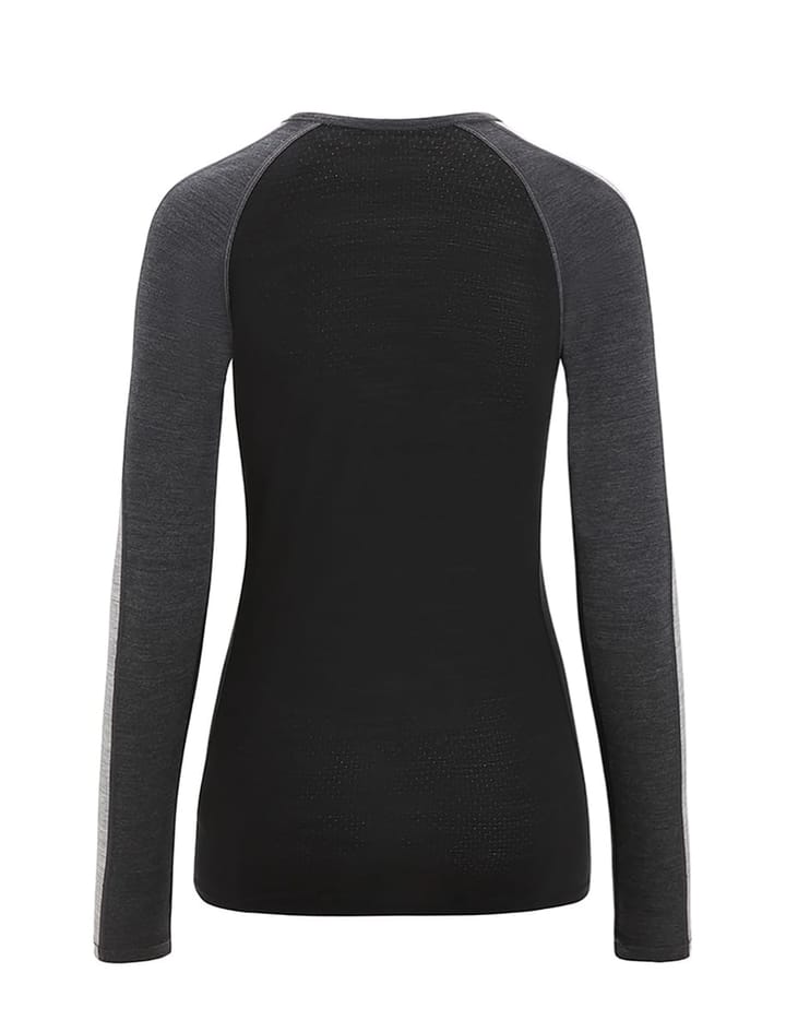 Icebreaker Women's 125 Zoneknit™ Long Sleeve Crew JET HTHR/BLK/METRO H/CB Icebreaker