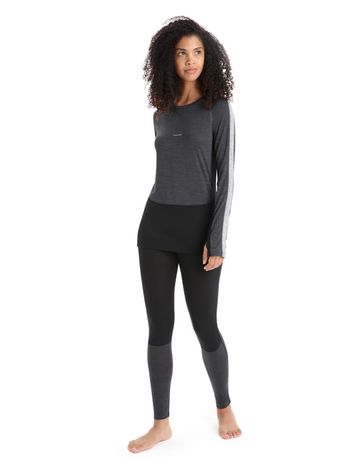 Icebreaker Women's 125 Zoneknit™ Long Sleeve Crew JET HTHR/BLK/METRO H/CB Icebreaker