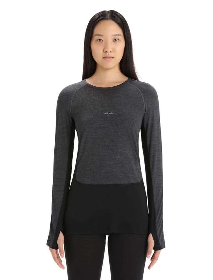 Icebreaker Women's 125 Zoneknit™ Long Sleeve Crew JET HTHR/BLK/METRO H/CB Icebreaker