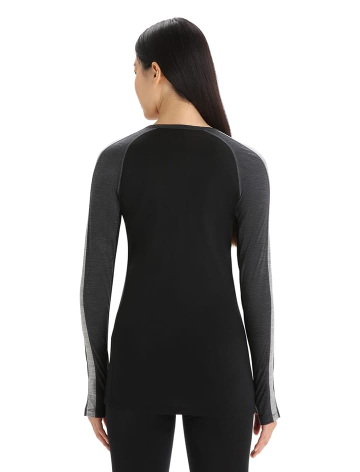 Icebreaker Women's 125 Zoneknit™ Long Sleeve Crew JET HTHR/BLK/METRO H/CB Icebreaker