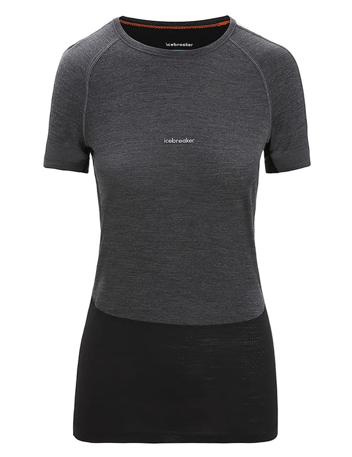 Icebreaker Women's 125 Zoneknit™ Short Sleeve Crewe JET HTHR/BLK/METRO H/CB Icebreaker