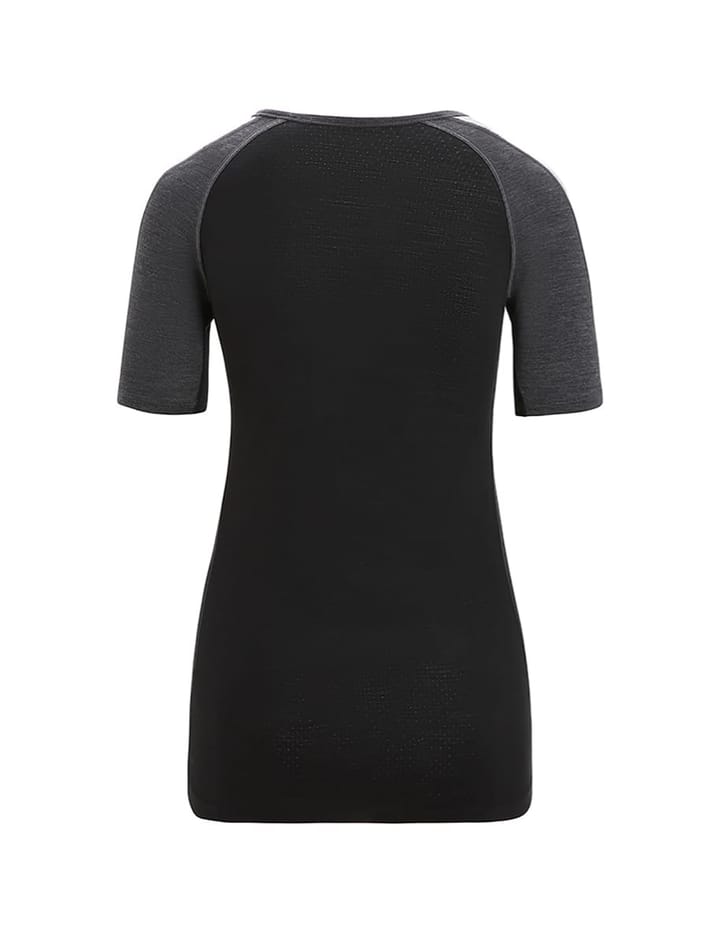 Icebreaker Women's 125 Zoneknit™ Short Sleeve Crewe JET HTHR/BLK/METRO H/CB Icebreaker