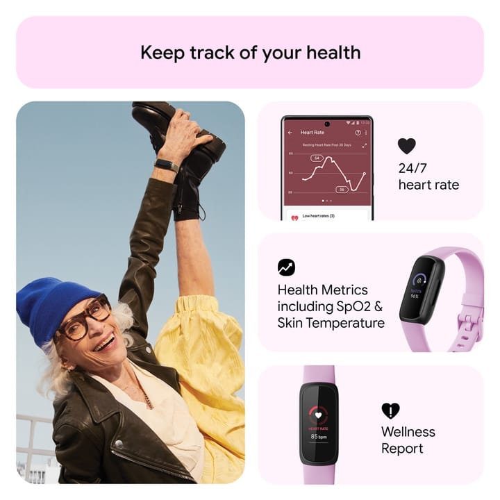 Fitbit Inspire 3 Black/Lilac Bliss Fitbit Fitbit Inspire 3 Black/Lilac Bliss Fitbit