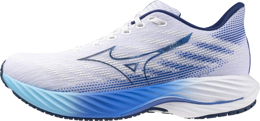 Mizuno Men's Wave Rider 28 White/Estate Blue/Mugen Blue