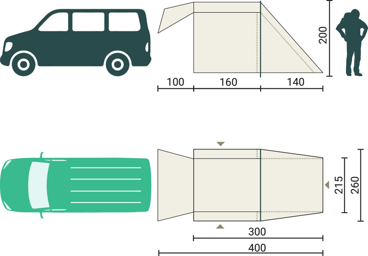 Jack Wolfskin Car Porch Tent White Pepper Jack Wolfskin