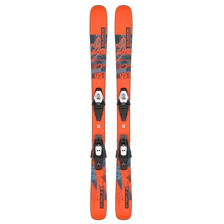 Salomon Juniors' Ski Set L QST Spark S + C5 GW J85 Flame/Copen Blue/Black Salomon