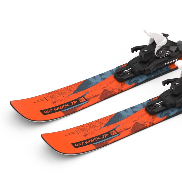 Salomon Juniors' Ski Set L QST Spark S + C5 GW J85 Flame/Copen Blue/Black Salomon
