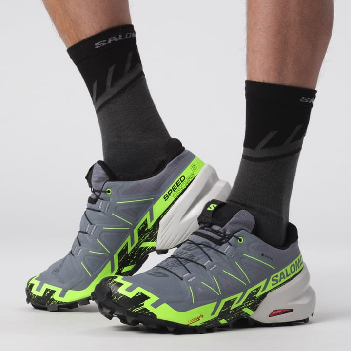 Salomon Men's Speedcross 6 GORE-TEX Flint Stone/Green Gecko/Black Salomon Salomon Men's Speedcross 6 GORE-TEX Flint Stone/Green Gecko/Black Salomon
