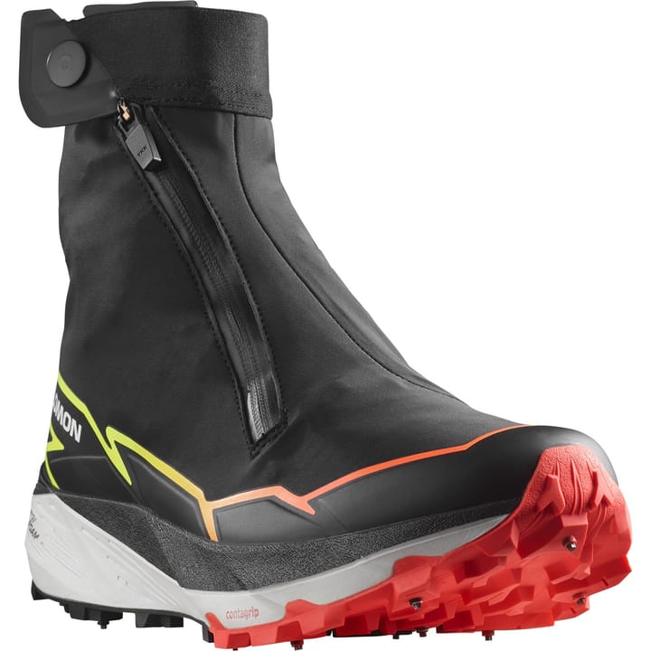 Salomon Unisex Winter Cross Spike Black/Fiery Coral/Safety Yellow Salomon