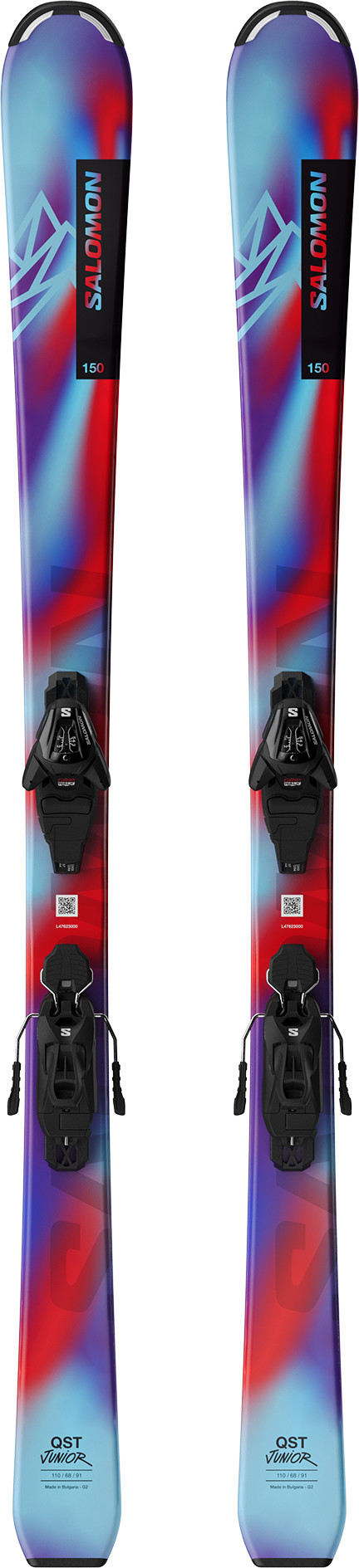 Salomon Junior Qst M (And L6) Pastel Neon Blue 3/Poppy Red/Black Alpinskidor Pastel Neon Blue 3 / Poppy Red / Black 130