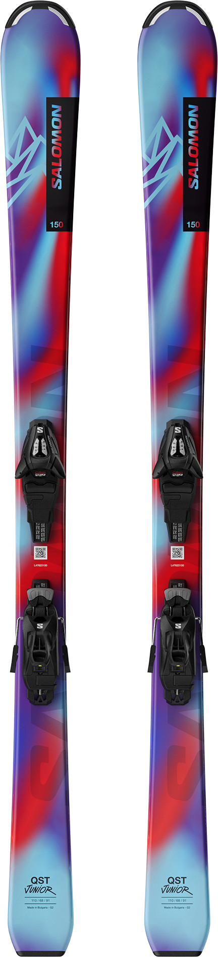 Salomon Junior Qst S (And C5) Pastel Neon Blue 3/Poppy Red/Black Alpinski Pastel Neon Blue 3 / Poppy Red / Black 120