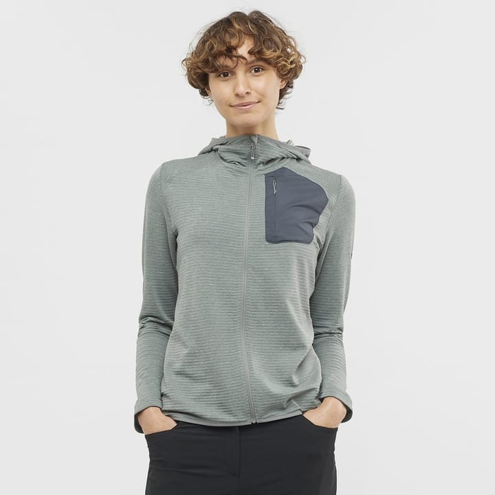 Salomon SNTIAL LIGHTWARM HOODIE W SEDONA SAGE/EBONY Salomon Salomon SNTIAL LIGHTWARM HOODIE W SEDONA SAGE/EBONY Salomon