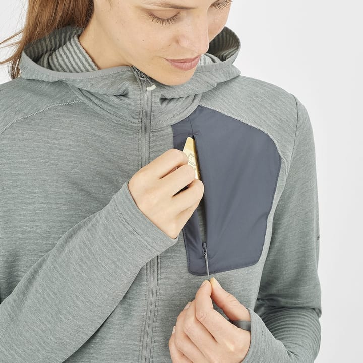 Salomon SNTIAL LIGHTWARM HOODIE W SEDONA SAGE/EBONY Salomon Salomon SNTIAL LIGHTWARM HOODIE W SEDONA SAGE/EBONY Salomon