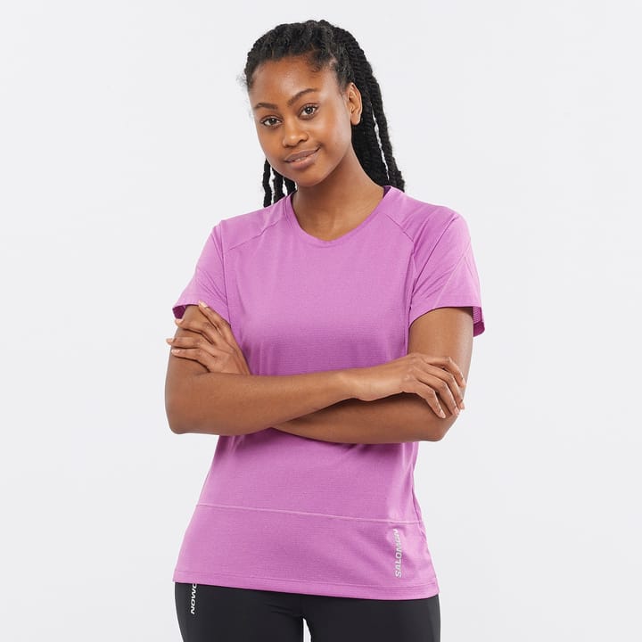 Salomon Women's Cross Run SS Tee Sparkling Grape/Heather Salomon Salomon Women's Cross Run SS Tee Sparkling Grape/Heather Salomon
