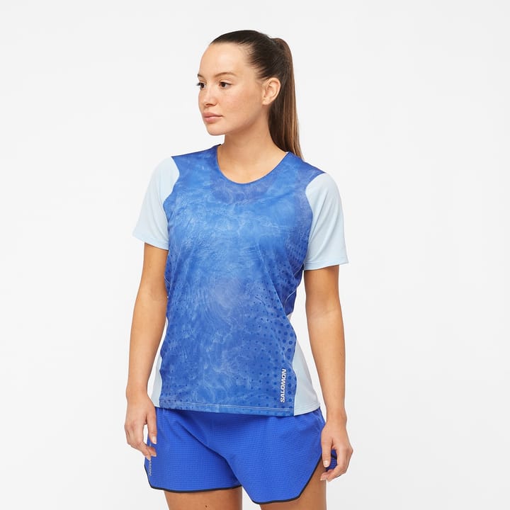 Salomon Women's Sense Aero SS Tee Chambray Blue/Surf The Web Salomon Salomon Women's Sense Aero SS Tee Chambray Blue/Surf The Web Salomon