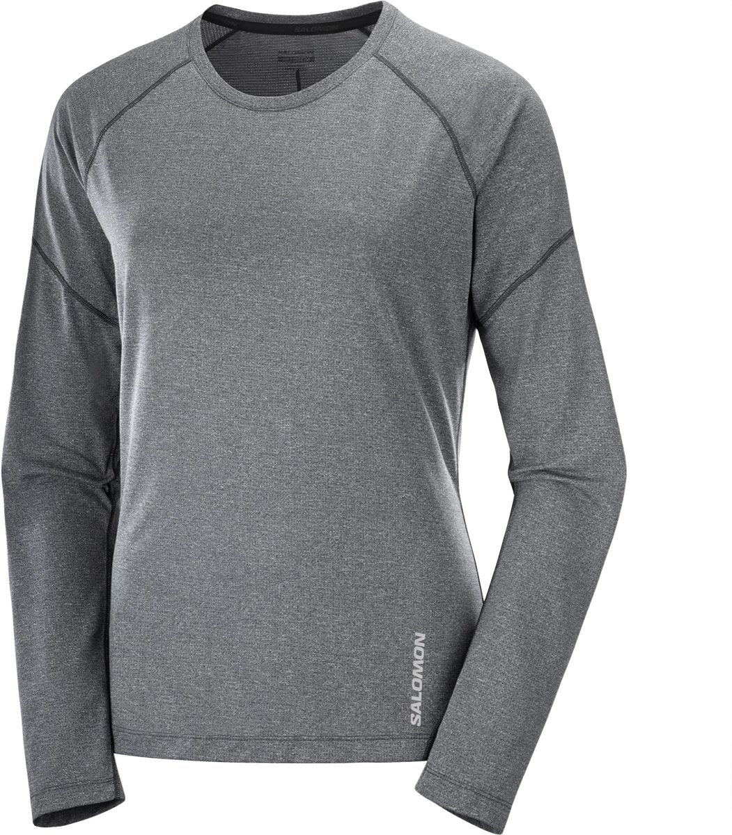 Salomon Cross Run LS Tee W Deep Black/Heather