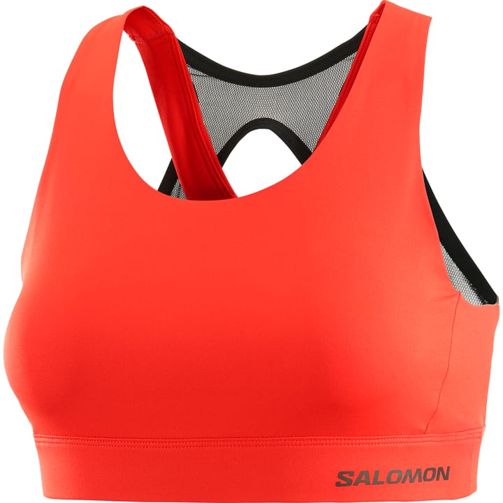 Salomon Women's Cross Run Sports Bra Cherry Tomato/Deep Black Salomon Salomon Women's Cross Run Sports Bra Cherry Tomato/Deep Black Salomon