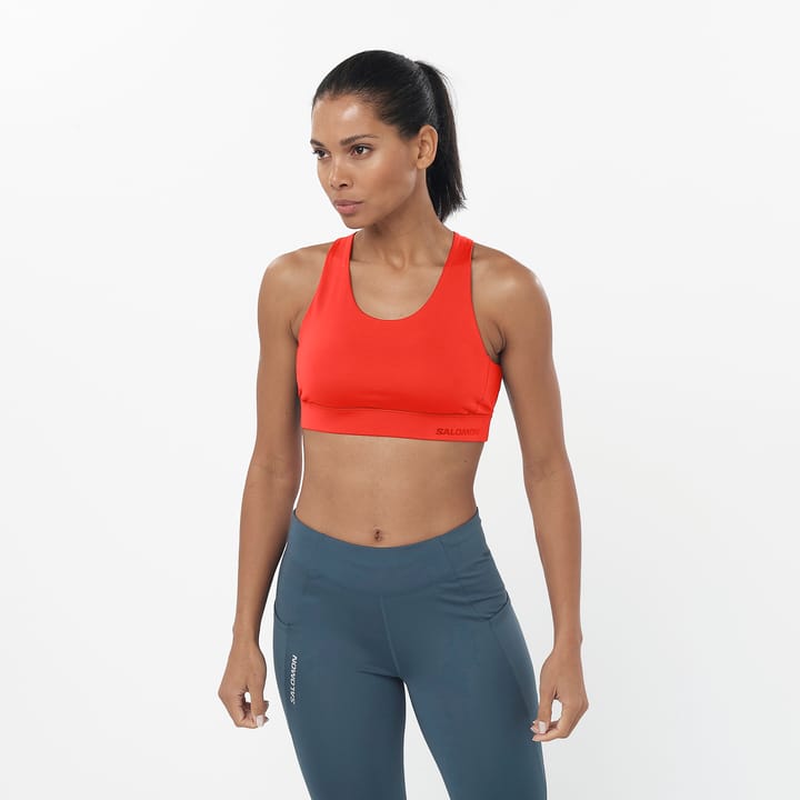Salomon Women's Cross Run Sports Bra Cherry Tomato/Deep Black Salomon Salomon Women's Cross Run Sports Bra Cherry Tomato/Deep Black Salomon