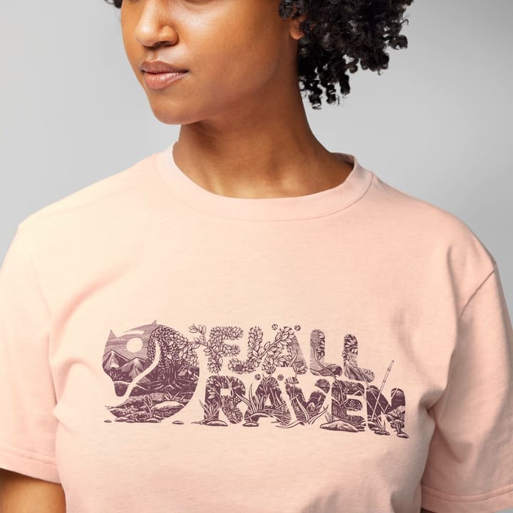 Fjällräven Women's Lush Logo T-Shirt Chalk Rose Fjällräven