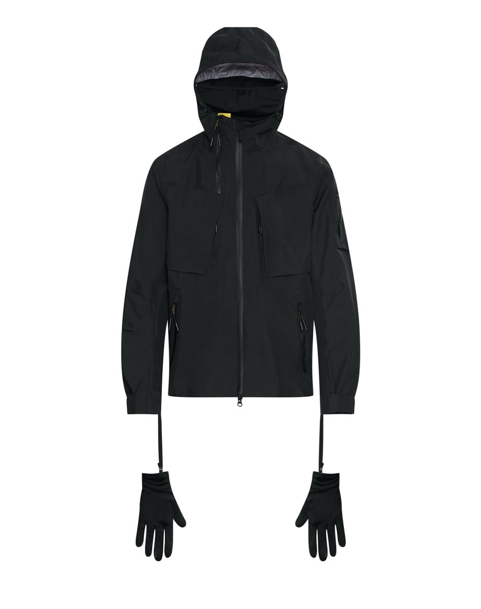 National Geographic Shield System 4 Uc Hood Jacket Protect Face Solution / Hidden Gloves Black