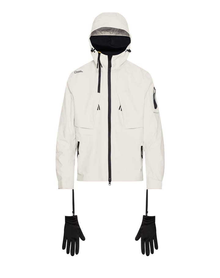 National Geographic Shield System 4 Uc Hood Jacket Protect Face Solution / Hidden Gloves Offwhite National Geographic