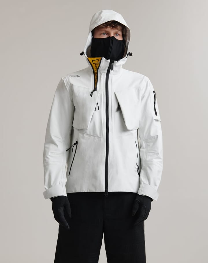 National Geographic Shield System 4 Uc Hood Jacket Protect Face Solution / Hidden Gloves Offwhite National Geographic