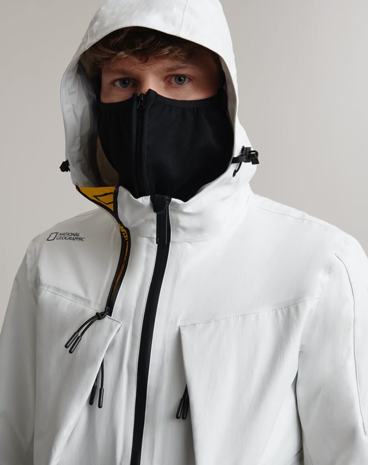 National Geographic Shield System 4 Uc Hood Jacket Protect Face Solution / Hidden Gloves Offwhite National Geographic