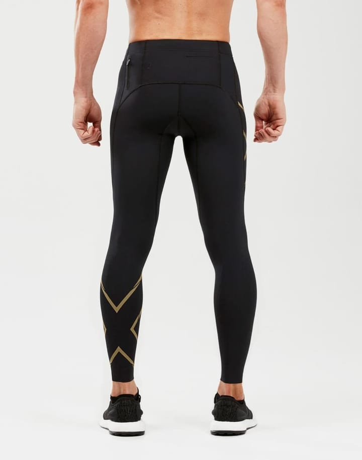 2XU Men's MCS Run Compression Tights Black/Gold Reflective 2XU