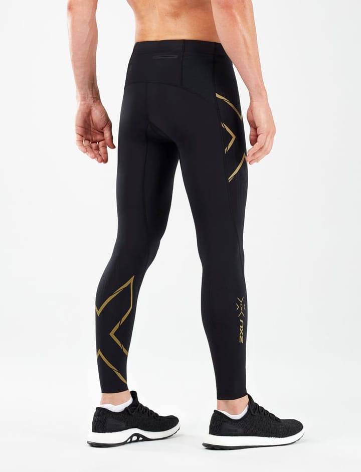 2XU Men's MCS Run Compression Tights Black/Gold Reflective 2XU