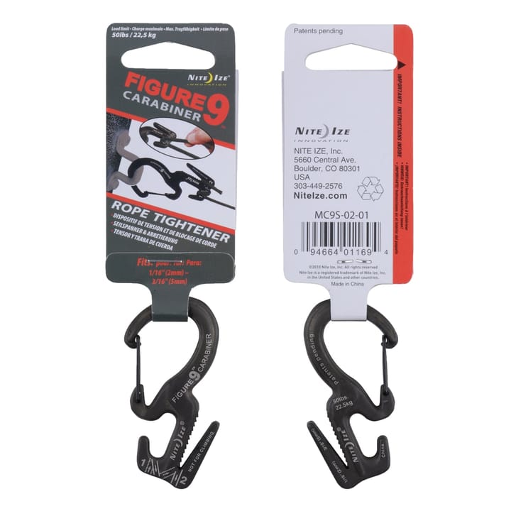 Nite Ize Figure 9 Carabiner Rope Tightener Small Basic Black Nite Ize Nite Ize Figure 9 Carabiner Rope Tightener Small Basic Black Nite Ize
