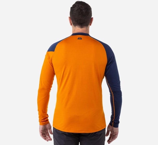 Mountain Equipment Men's Nava Long Sleeve Zip T Orangepepper/Medieval Mountain Equipment Mountain Equipment Men's Nava Long Sleeve Zip T Orangepepper/Medieval Mountain Equipment