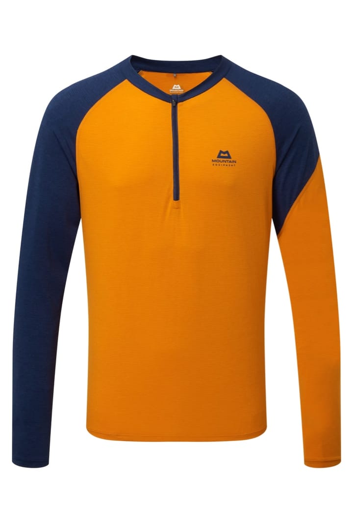 Mountain Equipment Men's Nava Long Sleeve Zip T Orangepepper/Medieval Mountain Equipment Mountain Equipment Men's Nava Long Sleeve Zip T Orangepepper/Medieval Mountain Equipment