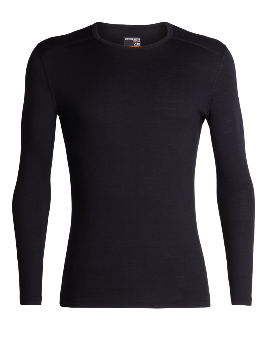 Icebreaker Mens 200 Oasis LS Crewe Black