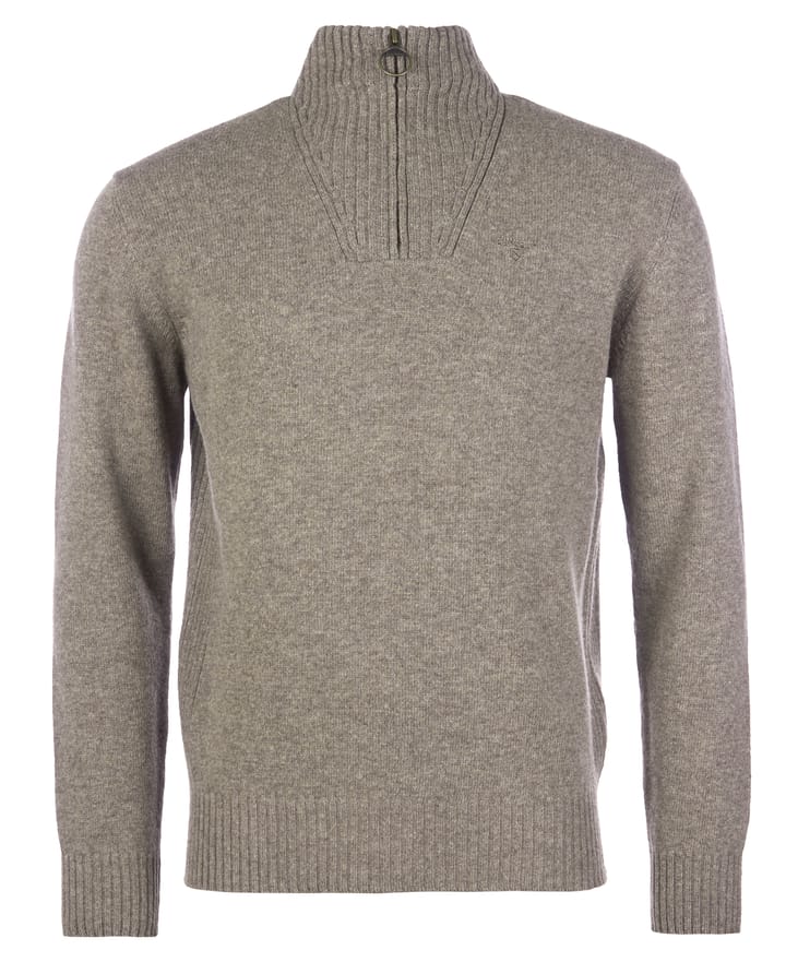 Barbour Men's Essential Lambswool Half Zip Knitted Jumper Dark Stone Barbour