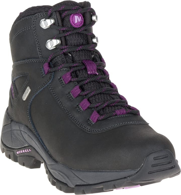 Merrell Women's Vego Mid Leather Waterproof BLACK/GLOXINIA Merrell