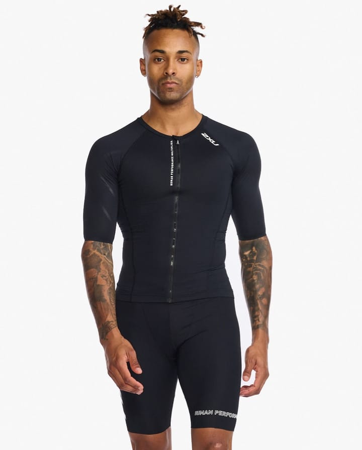 2XU M's Aero Tri Sleeved Top Black/White 2XU 2XU M's Aero Tri Sleeved Top Black/White 2XU