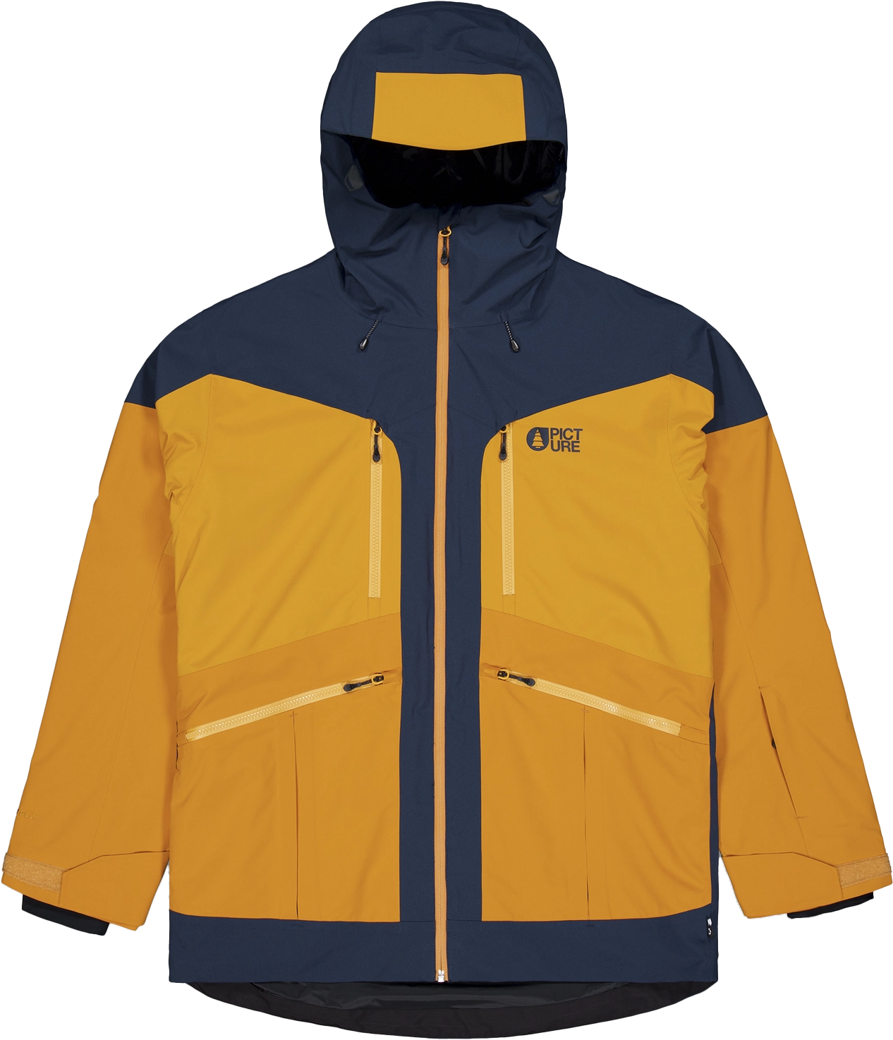 Picture Organic Clothing Men's Naikoon Jacket Dark Blue Camel Honey Skijakker ufôrede M