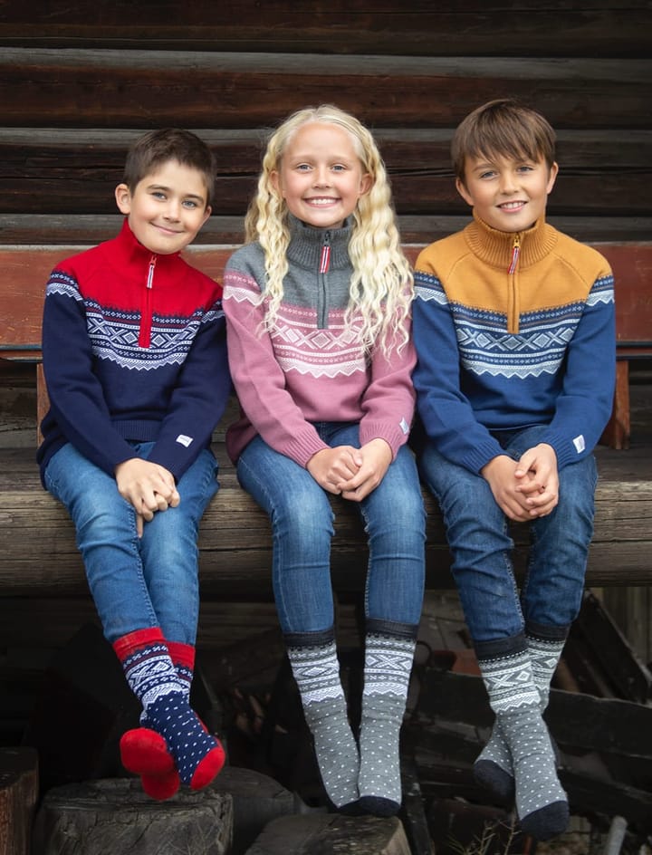 Kids' Wool Sweater with Zip mørk blå Marius Kids