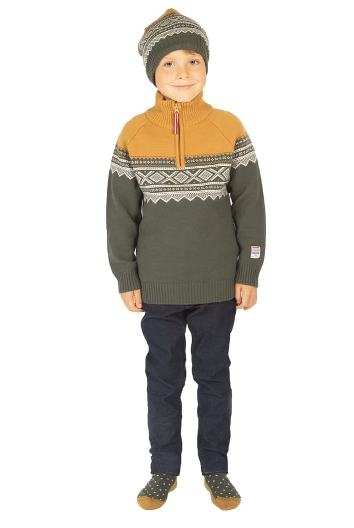 Marius Kids Ullgenser Med Zip Dark Mose Marius Kids