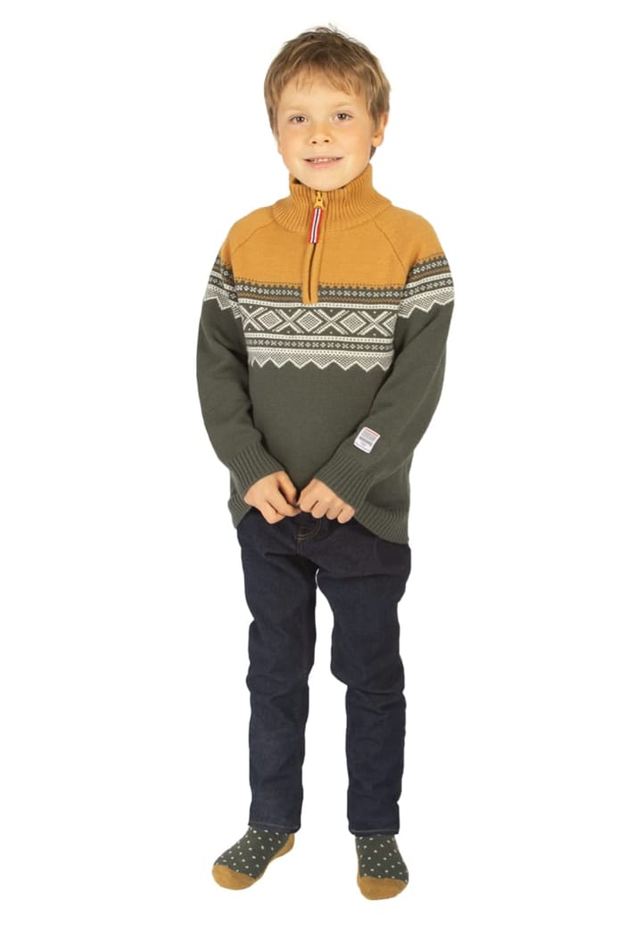 Marius Kids Ullgenser Med Zip Dark Mose Marius Kids