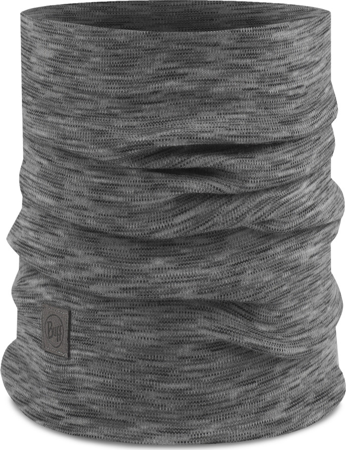 Buff Merino Heavyweight Neck Warmer Fog Grey Multi Strip Halsdukar One Size