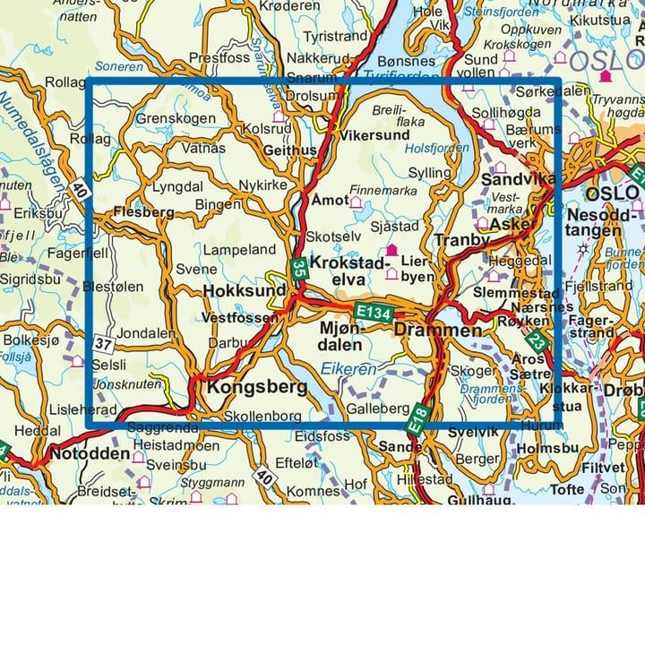 Nordeca Topo 3000 1:50 000 Drammensmarka Ugland IT