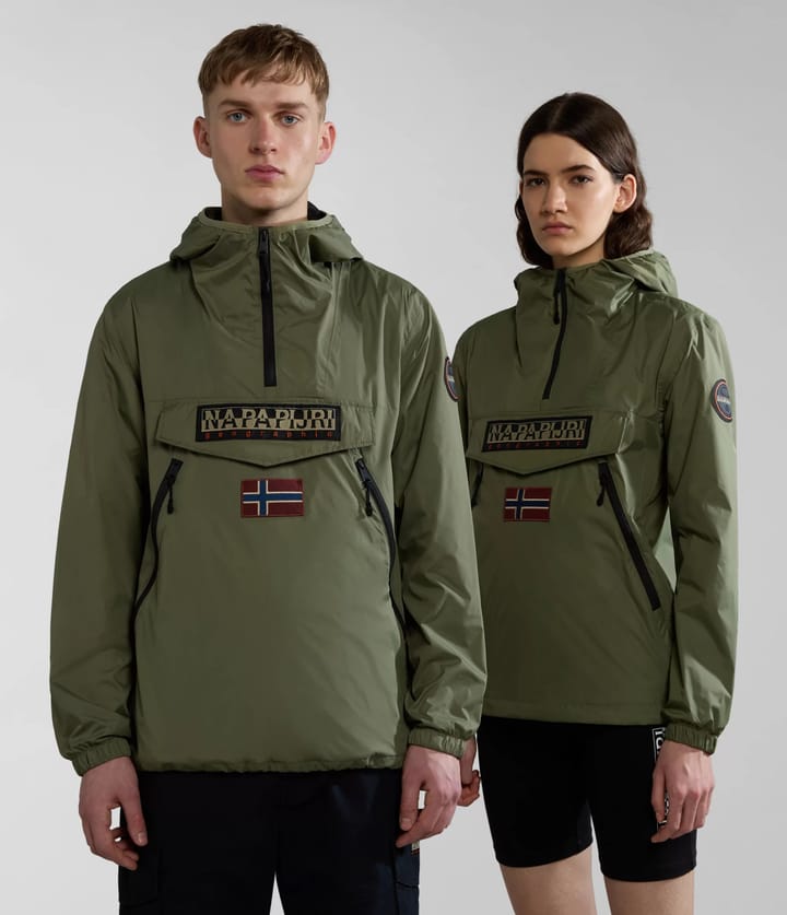 Napapijri Unisex Rainforest Ripstop Anorak Jacket Green Lichen Napapijri