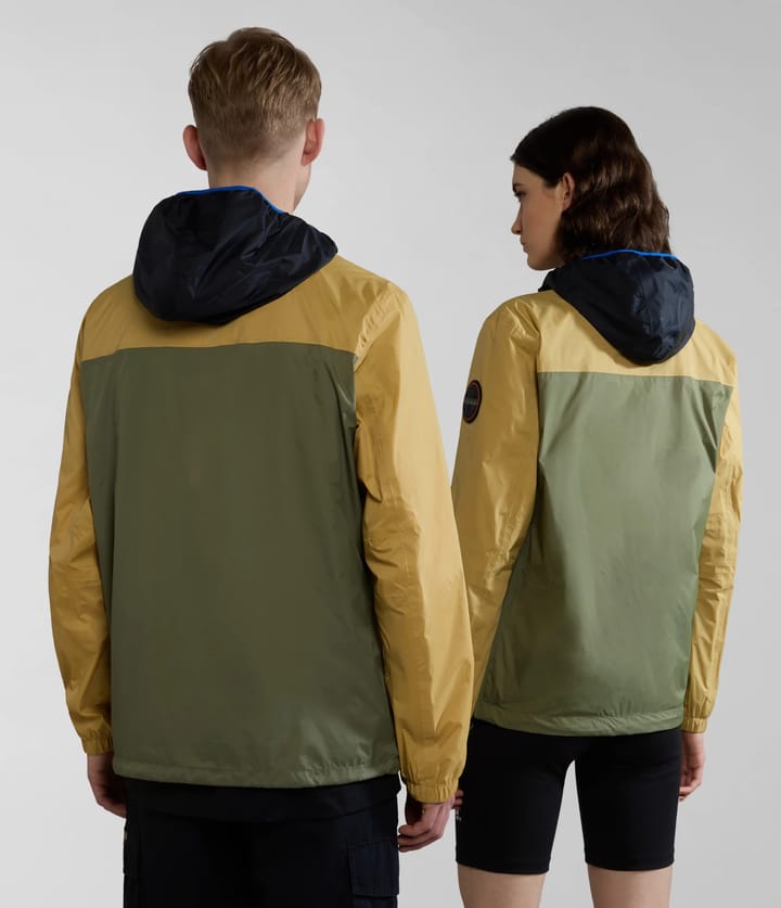 Napapijri Unisex Rainforest Ripstop Anorak Jacket Green/Beige Napapijri