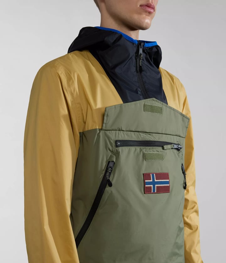 Napapijri Unisex Rainforest Ripstop Anorak Jacket Green/Beige Napapijri