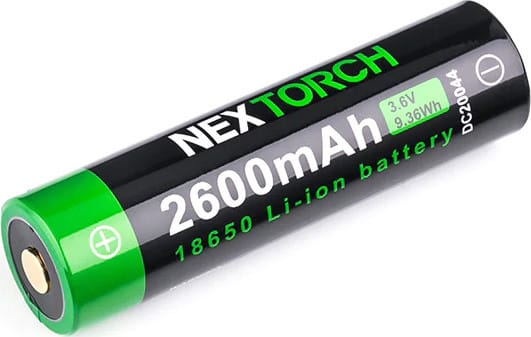 NexTorch Laddningsbart Batteri 18650, 2600 Mah, integread laddport Black NexTorch